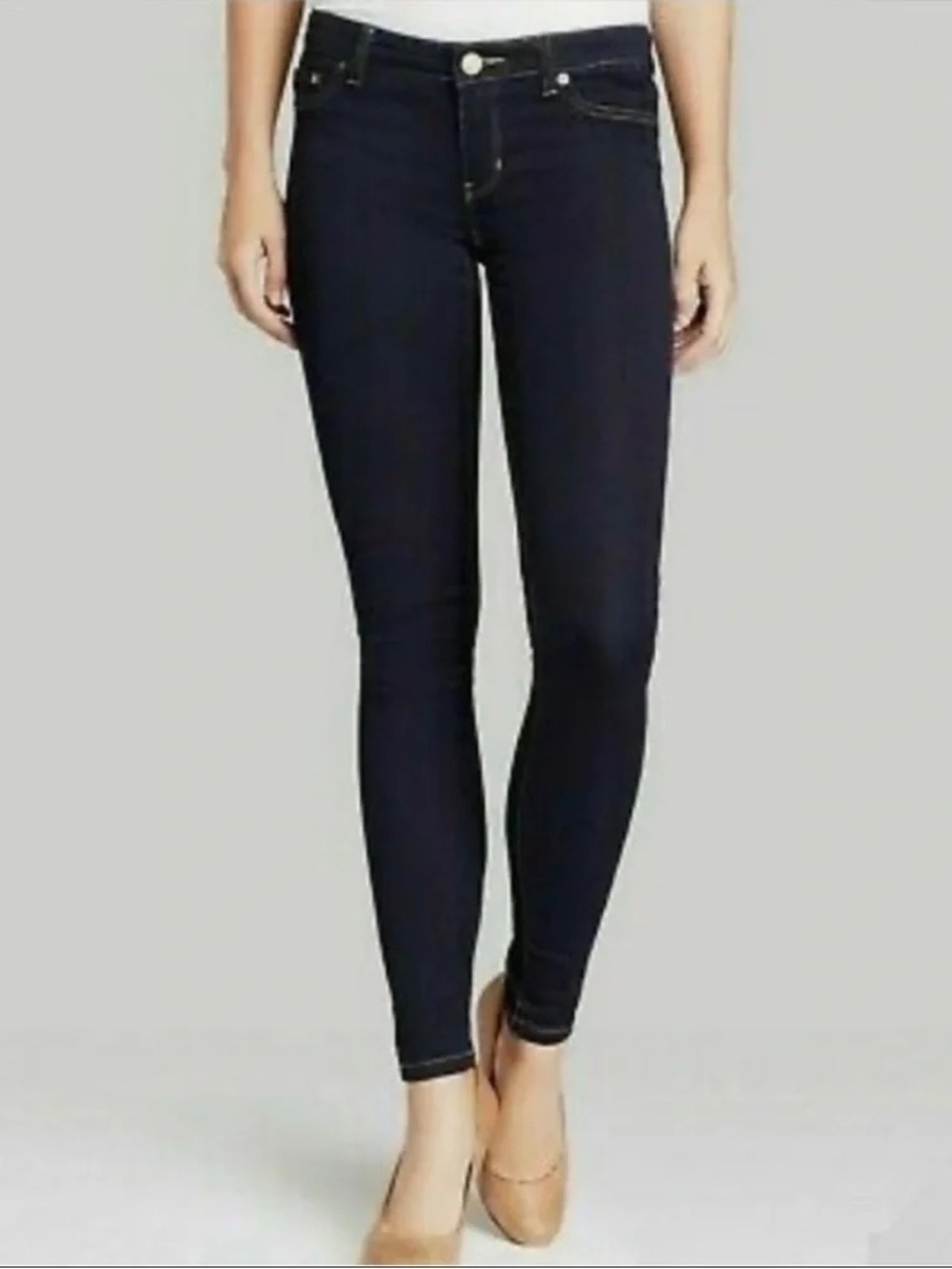 Michael Kors Dark Blue Skinny Mid Rise Jeans Like New, Size 8